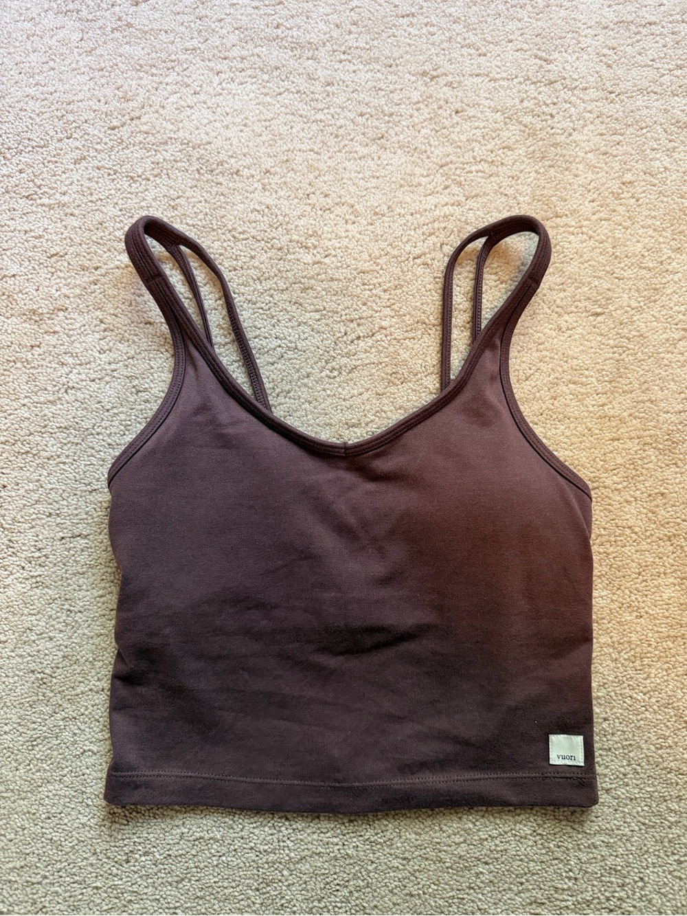 Vuori Halo Performance Bra Top Chocolate Brown Size XS NEW